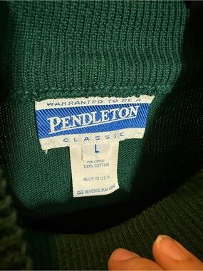 Vintage Pendleton Crewneck Sweater in Forest Green Ladies Size L